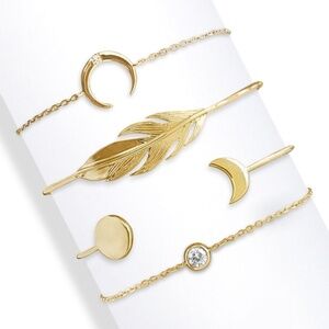 Set of 4 Bracelets & Bangles - Goldtone with AB Swarovski Crystals